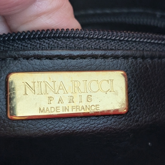 Nina Ricci‎ Paris calf Skin Leather Bag with Gold Chain - Picture 7 of 11